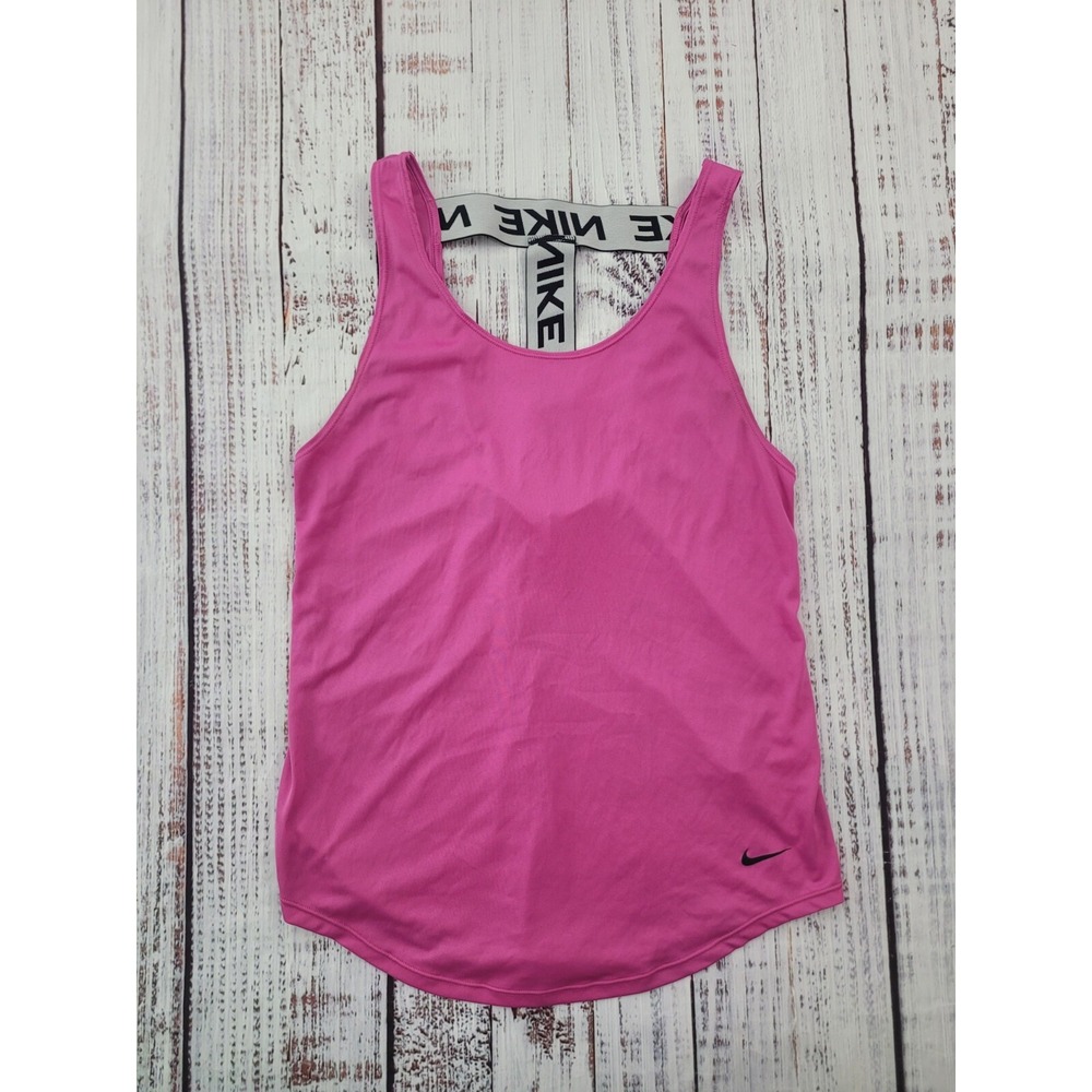 Nike Dri Fit Hot Pink T Strap Performance Tank Top Women's Small
